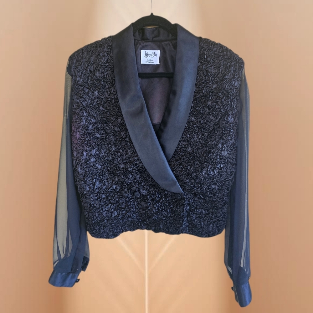 Vintage Glam Formal Tuxedo Jacket JEFFREY & DARA EVENINGS by Tom Barra Black Tie